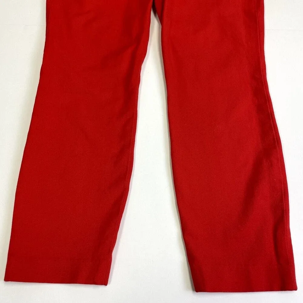 J.Crew Minnie Stretch Pants Red Side Zip Slim Crop Trousers 6 Business Casual